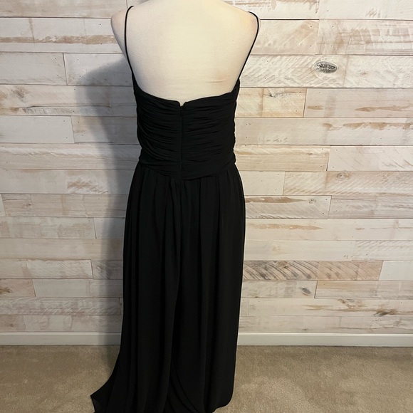 leena for Mac Duggal size L black Ruched sleeveless tie jumpsuit - Picture 5 of 10